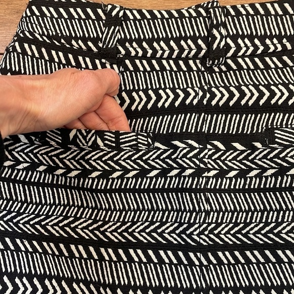 Anthropologie Maeve Fieldnotes button front Black White Tribal Striped Skirt 2 - Picture 11 of 14